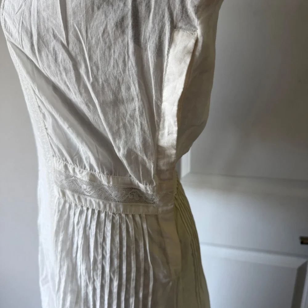 Polo Ralph Lauren Cream Lace Pintuck Edwardian Maxi Dress Vintage Style Size 4 - Picture 14 of 16